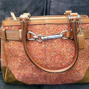 Vintage Coach Hampton Tweed Satchel